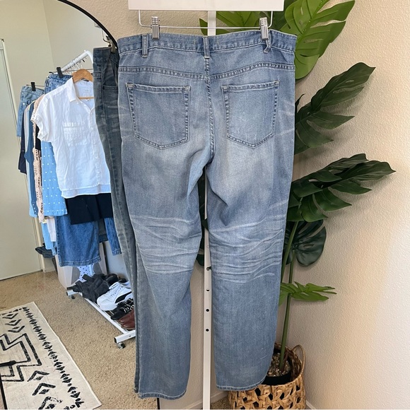 ✨ Free People Light Wash Relaxed Distressed Straight Leg Denim Jeans Sz W30 - Picture 10 of 10
